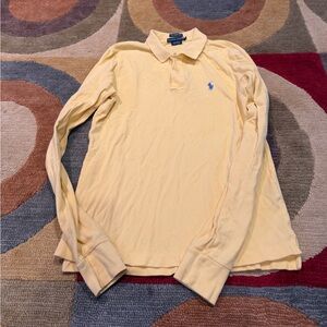 Ralph Lauren The Skinny Polo Shirt Long Sleeve Yellow Boys Kids Youth Size Large